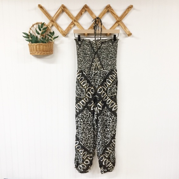Free People | Balloon Gauzy Print Halter Jumpsuit - Picture 2 of 7